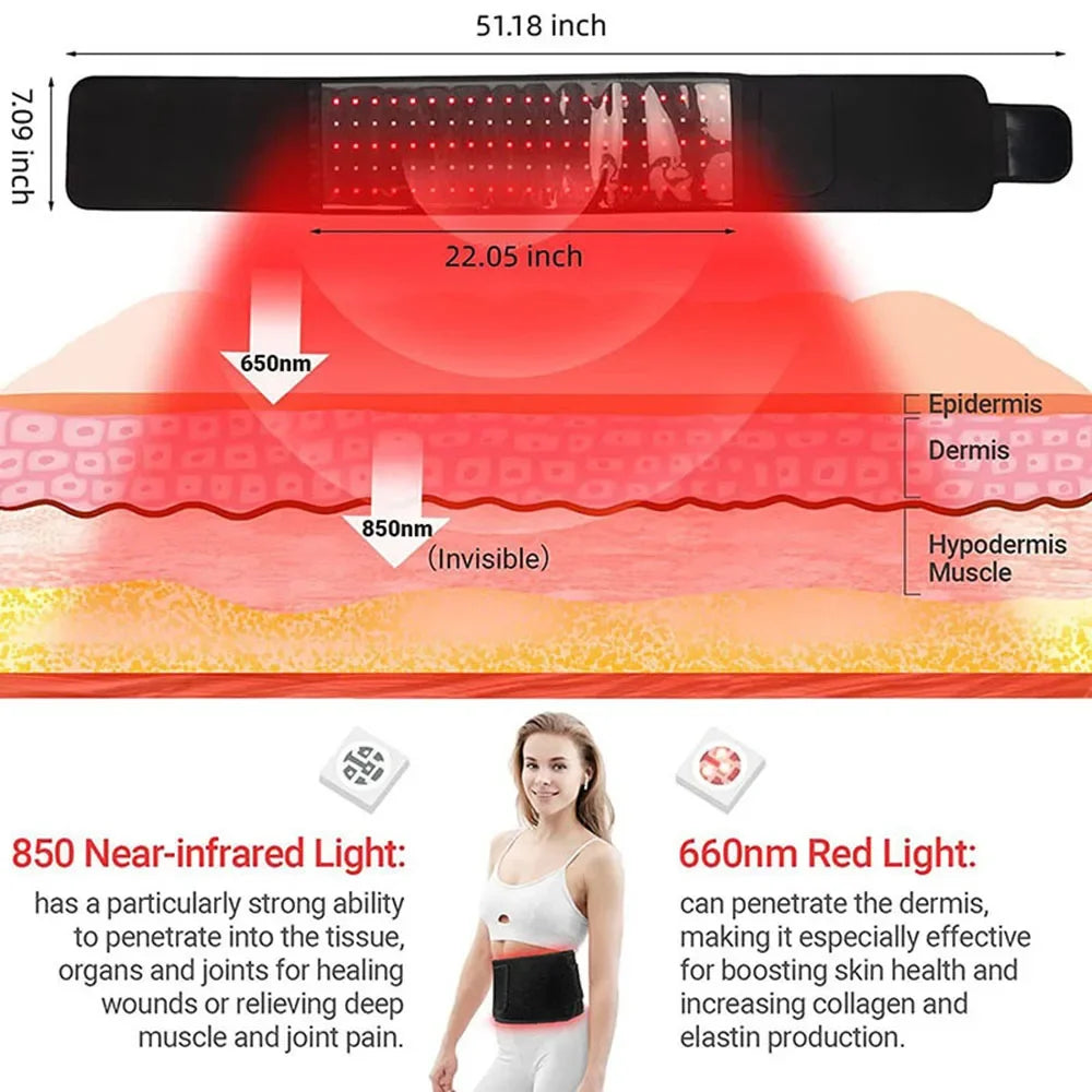 Red Belt™ Infrared LED Therapy Belt for Pain Relief & Slimming